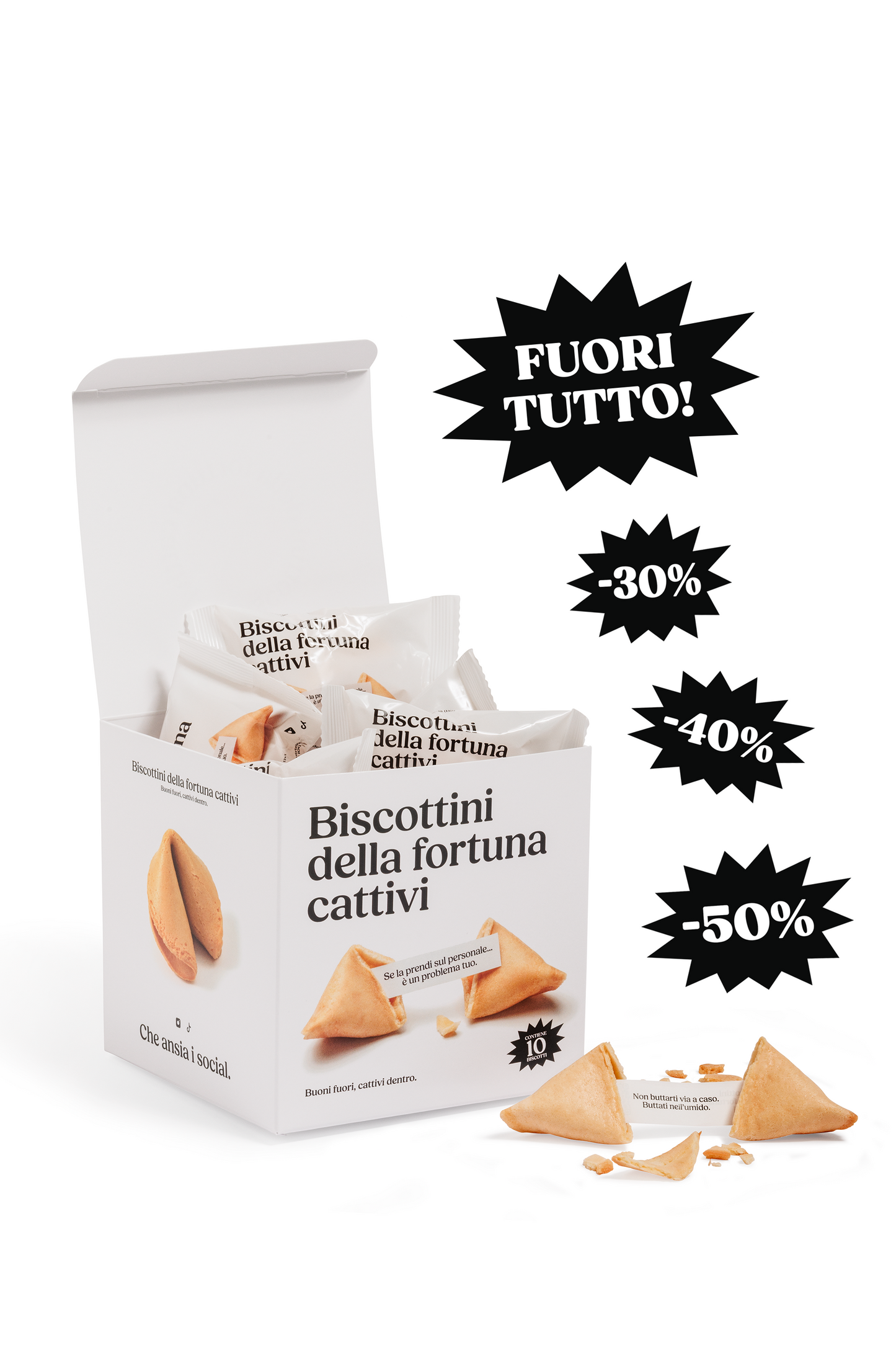 Scatole di Biscottini della fortuna cattivi